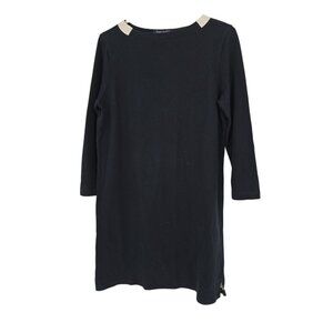 Yoshi Kondo Paris Medium Dress Womens Blue Marine Knit Shift Nautical